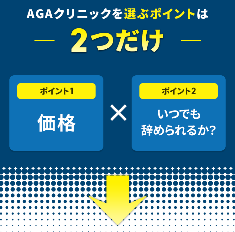 AGAクリニックを選ぶポイントは2つだけ
